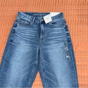 American Eagle Outfitters High Rise Distressed Blue Jeans